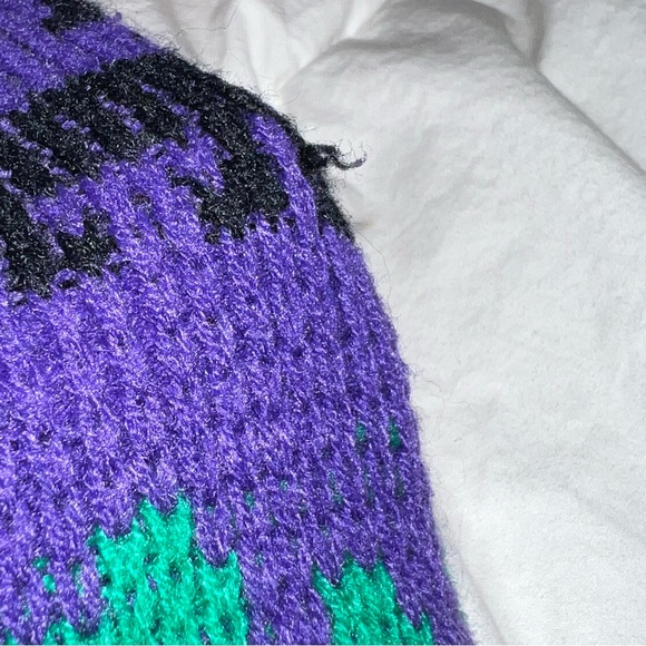 ❤️Knit sweater polka dot pattern purple black green - Picture 11 of 11